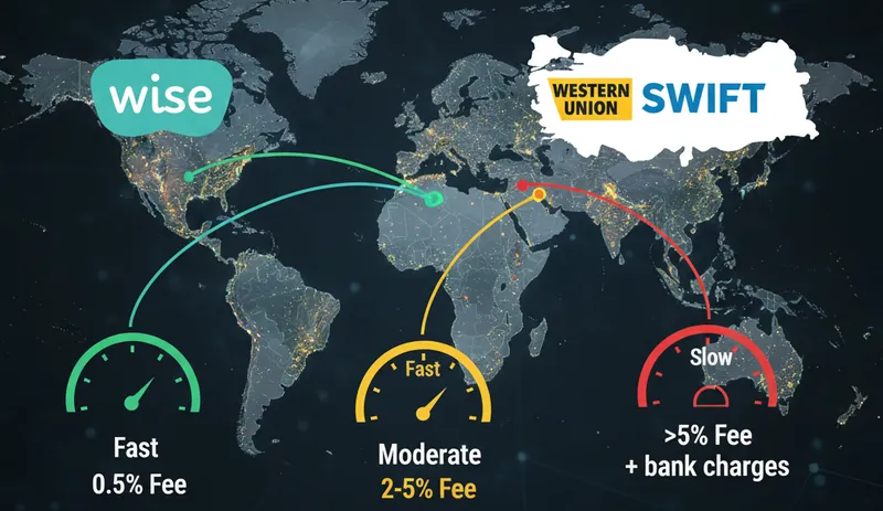 Amerika'dan Türkiye'ye Para Transferi: Wise, Western Union ve SWIFT Karşılaştırması