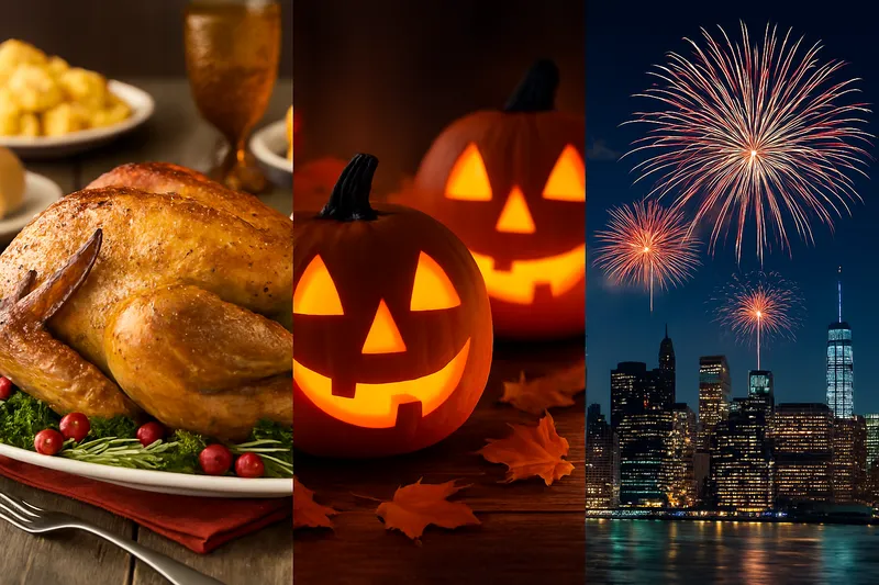 Thanksgiving 4 Temmuz ve Cadılar Bayramı