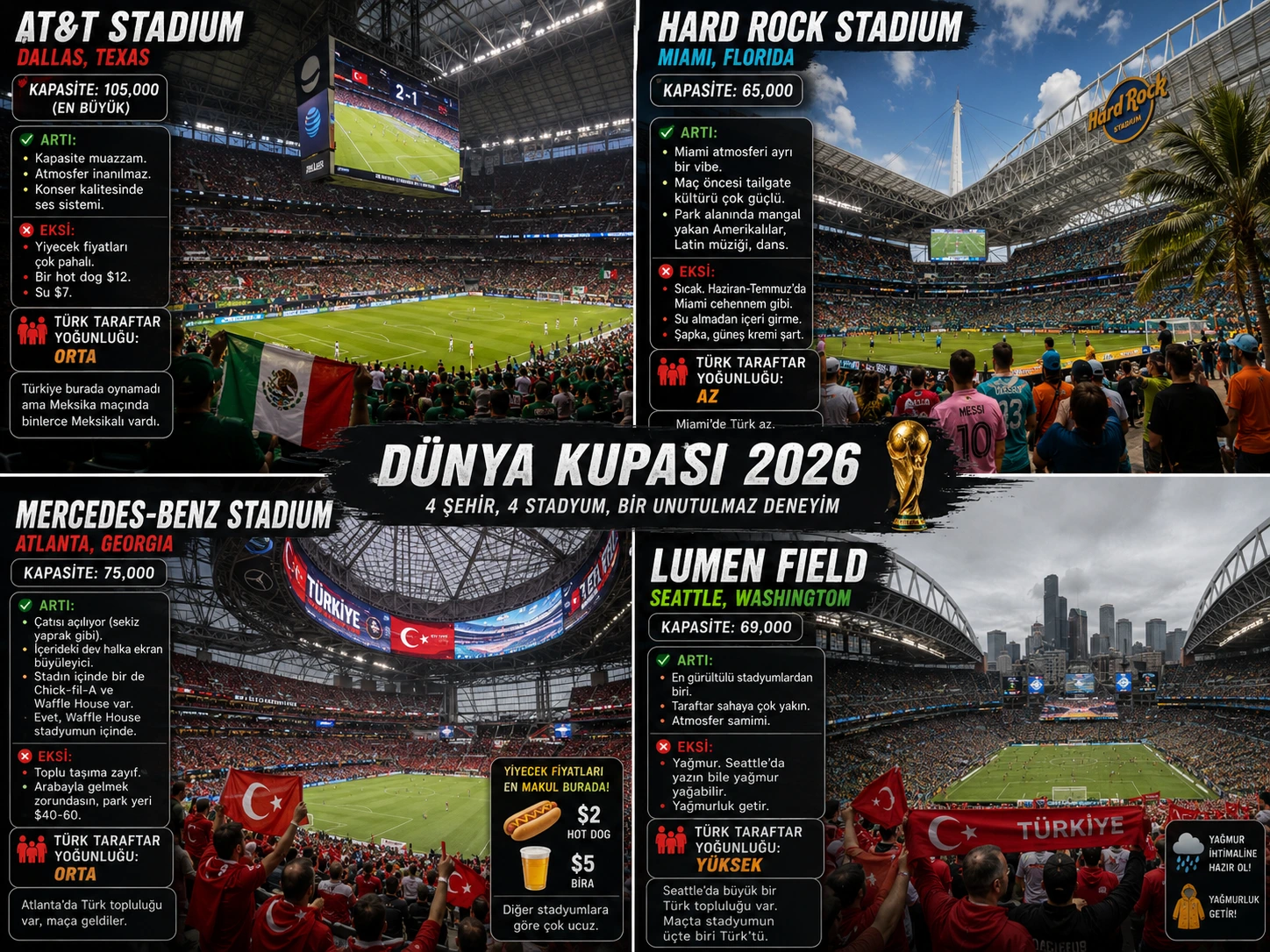 Maç Keyfi: Dallas, Miami, Atlanta, Seattle'dan Stadyum İzlenimleri